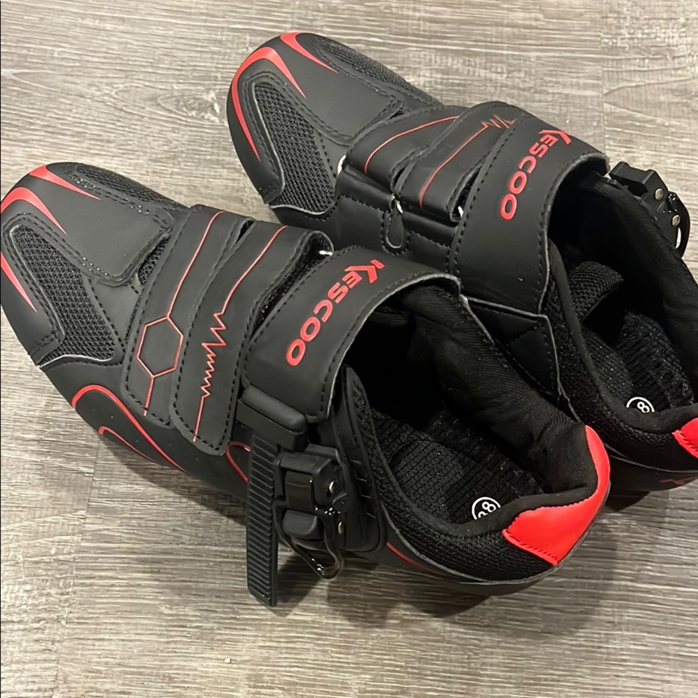 Kescoo Black and Red Cycling Shoes